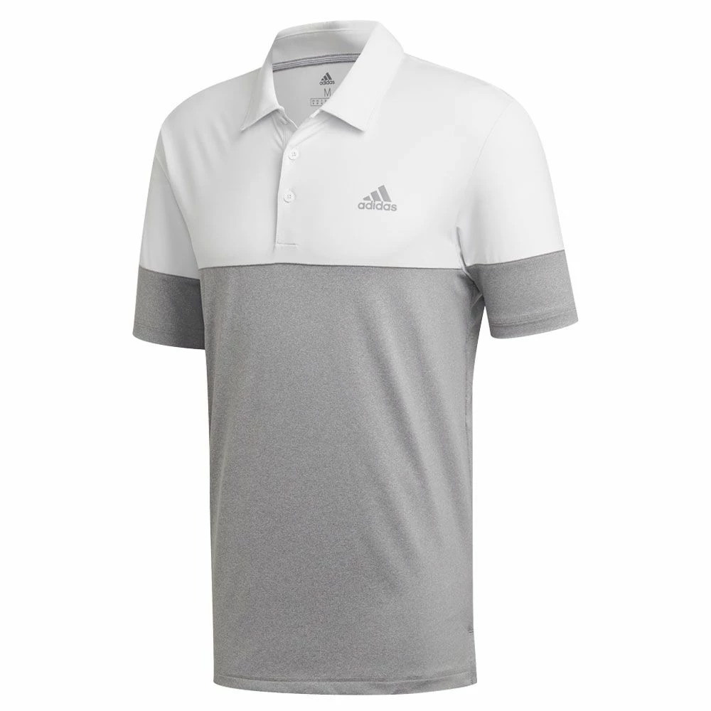 Adidas Ultimate365 Heather Blocked LC Golf Polo Shirt 1 Adidas Ultimate365 Heather Blocked LC Golf Polo Shirt
