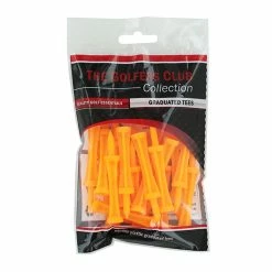 The Golfers Club Neon Orange Step Plastic Tees 50mm