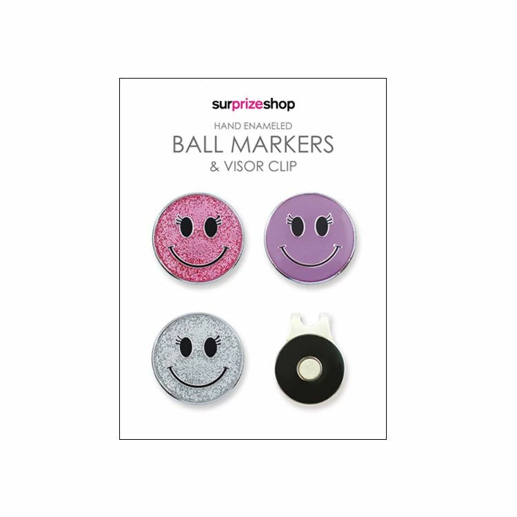 Surprizeshop Smiley Ball Marker And Visor Clip Set 1 Surprizeshop Smiley Ball Marker And Visor Clip Set