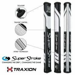 SuperStroke Traxion Flatso 1.0 Putter Grip -Golf Equipment Sales Store Traxion Flatso 1.0 BLK WHT Features