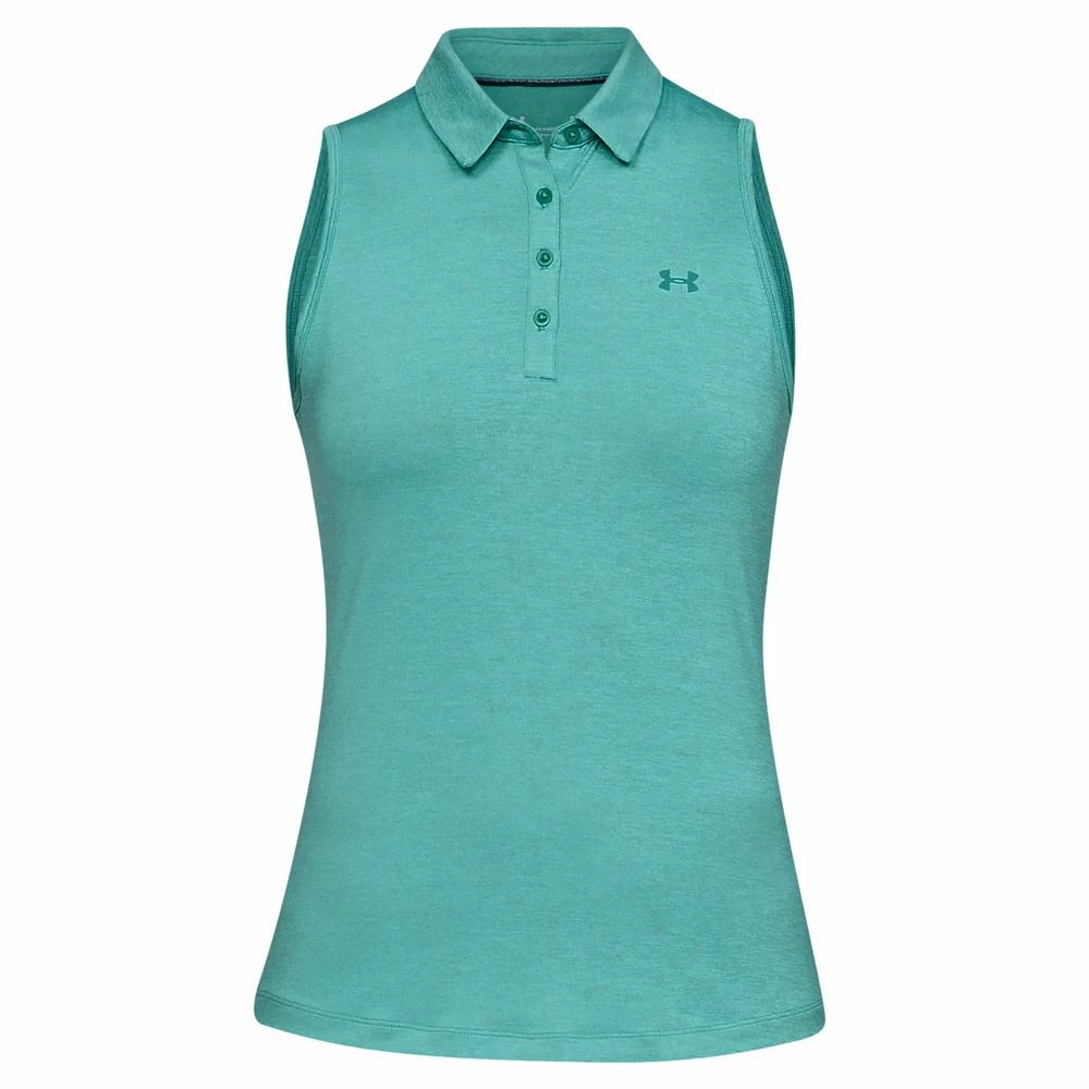 Under Armour Ladies Zinger Sleeveless Golf Polo Shirt 1 Under Armour Ladies Zinger Sleeveless Golf Polo Shirt