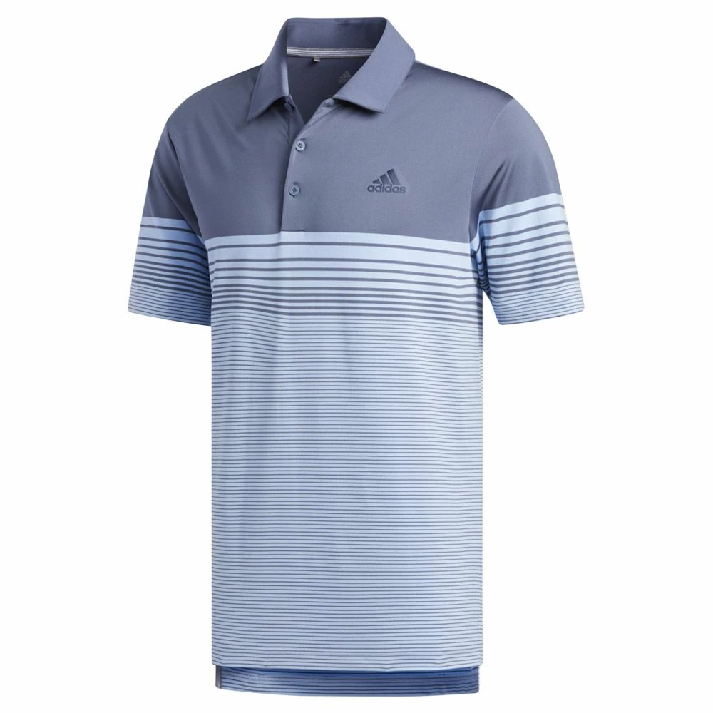 Adidas Ultimate Gradient Block Stripe LC Golf Polo Shirt 1 Adidas Ultimate Gradient Block Stripe LC Golf Polo Shirt