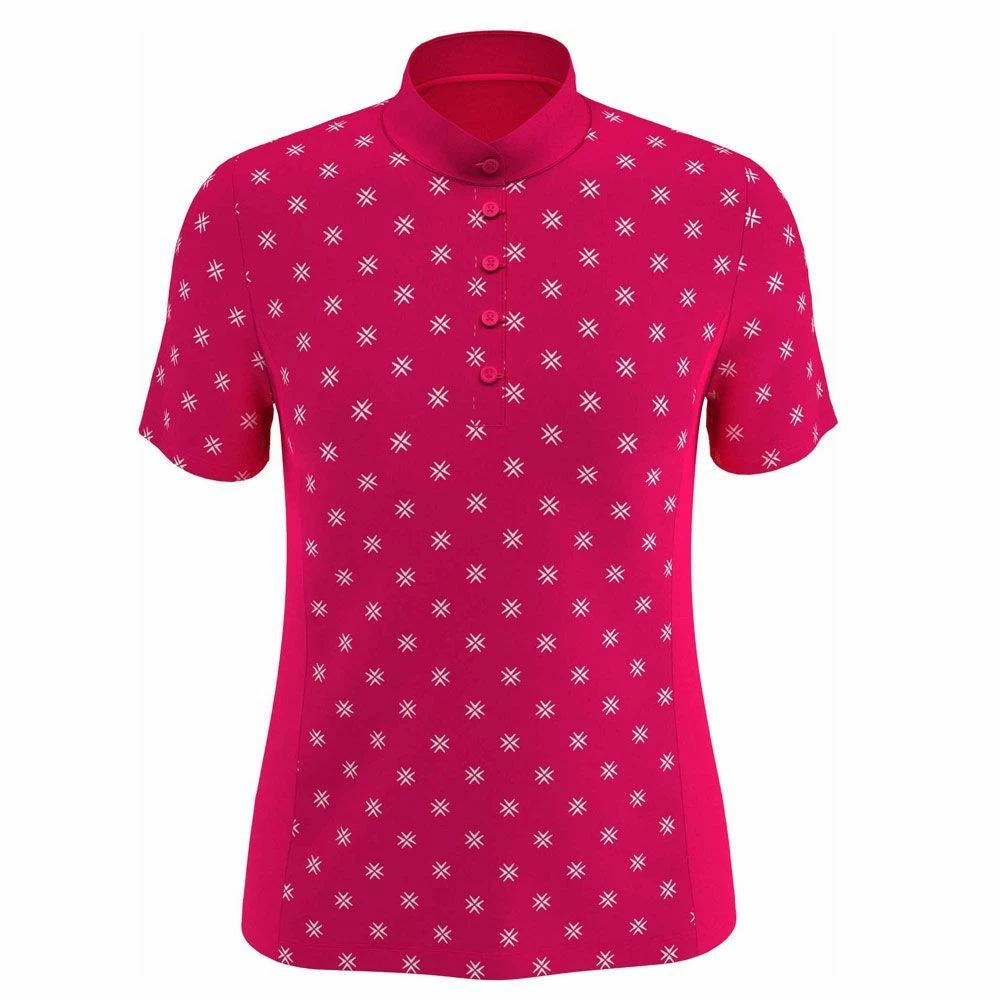 Callaway Chev Floral Print Ladies Golf Polo Shirt 1 Callaway Chev Floral Print Ladies Golf Polo Shirt