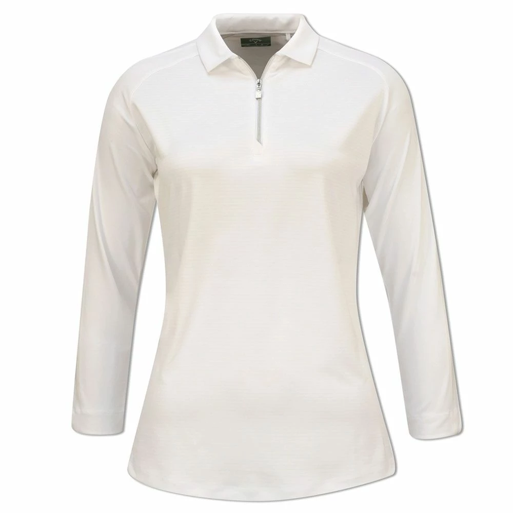 Callaway 3/4 Sleeve Shadow Stripe Ladies Golf Shirt 1 Callaway 3/4 Sleeve Shadow Stripe Ladies Golf Shirt