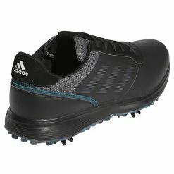 Adidas S2G Leather Golf Shoes -Golf Equipment Sales Store fw6330 adidas s2g golf shoes black back angle