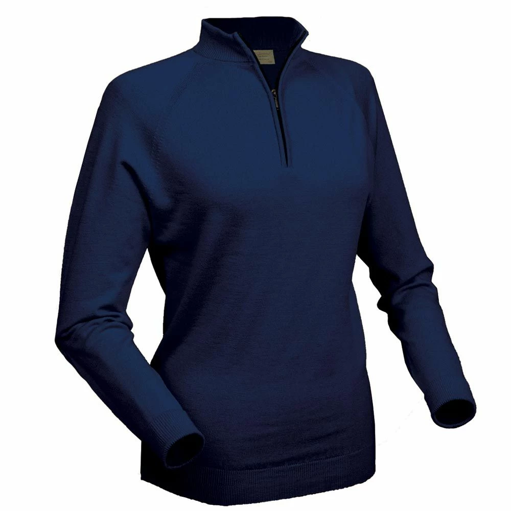 Glenbrae Ladies Merino Zip Neck Pullover 1 Glenbrae Ladies Merino Zip Neck Pullover