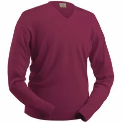 Glenbrae Merino V-Neck Sweater -Golf Equipment Sales Store glenbrae merino v neck sweater cranberry 2