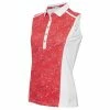 Green Lamb Erica Sleeveless Printed Panel Golf Polo Shirt