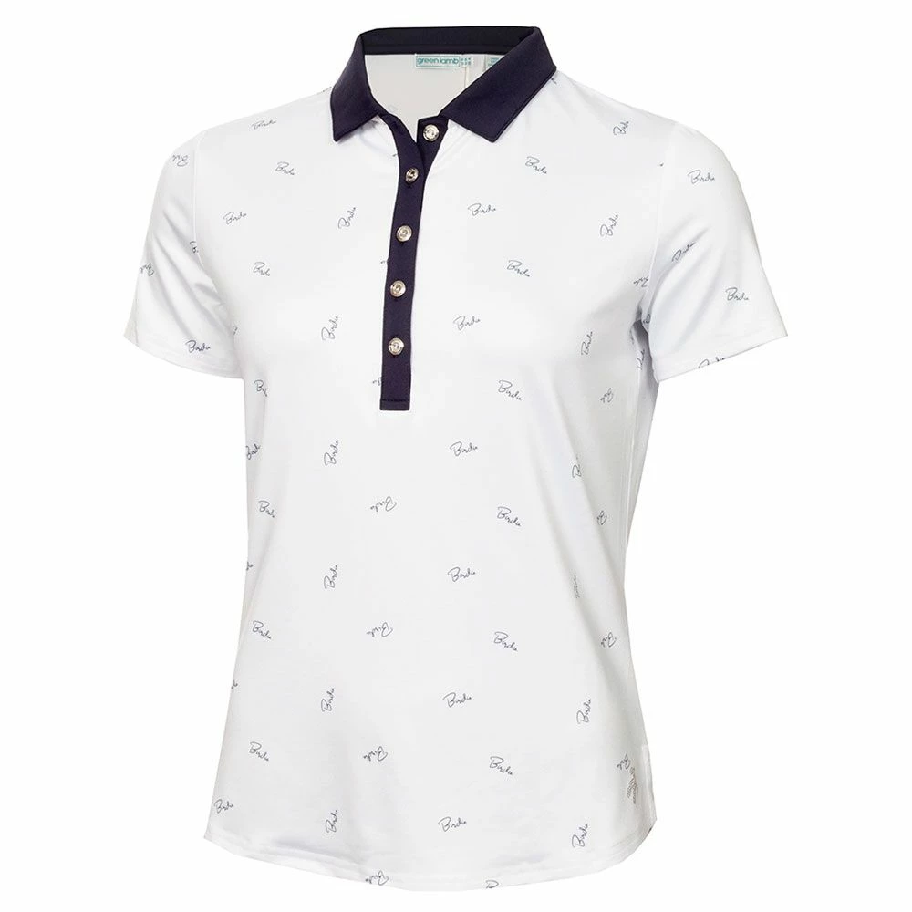 Green Lamb Katia Print Ladies Golf Polo Shirt 1 Green Lamb Katia Print Ladies Golf Polo Shirt
