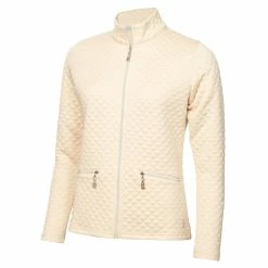 Green Lamb Kaydra Quilted Ladies Golf Jacket -Golf Equipment Sales Store green lamb kaydra quilted ladies golf jacket sg22929 stone
