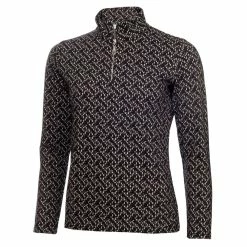 Green Lamb Kenza Zip Neck Jacquard Ladies Golf Pullover