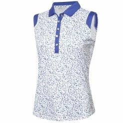 Green Lamb Marie Printed Sleeveless Ladies Golf Shirt 5 Green Lamb Marie Printed Sleeveless Ladies Golf Shirt -Golf Equipment Sales Store green lamb marie printed sleeveless ladies golf polo shirt terazzo print