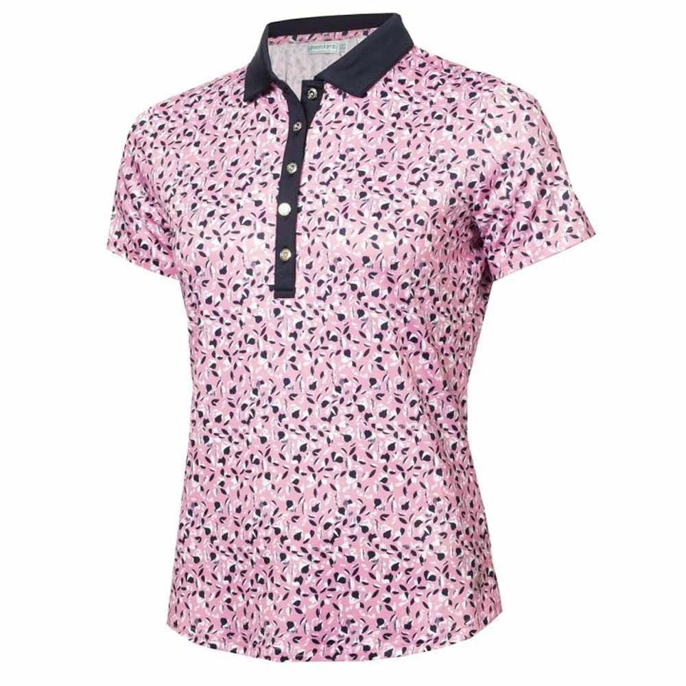 Green Lamb Melanie Printed Ladies Golf Polo Shirt 3 Green Lamb Melanie Printed Ladies Golf Polo Shirt - Image 3