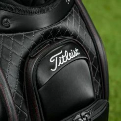 Titleist Jet Black 9.5" Tour Golf Staff Bag 20 Titleist Jet Black 9.5" Tour Golf Staff Bag -Golf Equipment Sales Store jet black tour bag pocket close tb9sf9 2 1