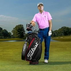 Titleist Jet Black 9.5" Tour Golf Staff Bag 27 Titleist Jet Black 9.5" Tour Golf Staff Bag -Golf Equipment Sales Store jet black tour players bags jt tb9sf9 2 1