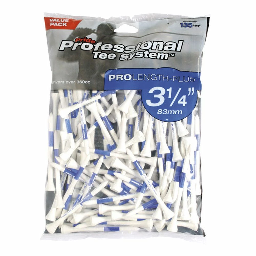 Pride PTS ProLength-Plus 83mm Golf Tees - 135 Pack 1 Pride PTS ProLength-Plus 83mm Golf Tees - 135 Pack