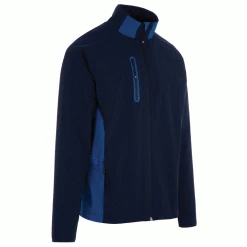 ProQuip Pro Tech Long Sleeve Full Zip Golf Wind Jacket -Golf Equipment Sales Store proquip pro tech long sleeve golf wind jacket navy royal angle