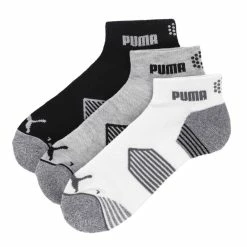 Puma Essential 1/4 Cut Golf Socks - 3 Pack -Golf Equipment Sales Store puma essential qt cut golf socks 3 pack 858562 03 1