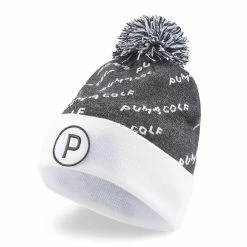 Puma Golf P Removable Pom Beanie Hat -Golf Equipment Sales Store puma p removeable pom golf beanie hat 024148 02