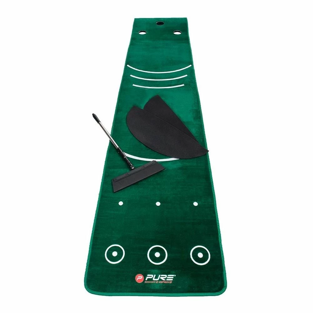 Pure 2 Improve Putting Golf Mat With Broom 1 Pure 2 Improve Putting Golf Mat With Broom