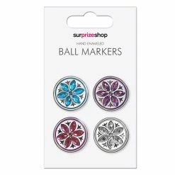 SurprizeShop Crystal Flower Golf Ball Marker Set