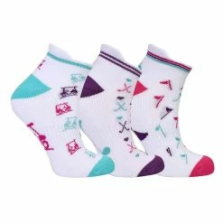 SurprizeShop Ladies 3 Pair Pack Patterned Golf Socks -Golf Equipment Sales Store surprizeshop ladies 3 pair pack patterned golf socks sk006001