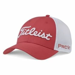 Titleist Tour Sports Mesh Golf Cap -Golf Equipment Sales Store titleist 2020 tour sport mesh golf cap trend island red white 1 2