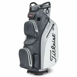 Titleist Cart 14 StaDry 2023 Golf Cart Bag -Golf Equipment Sales Store titleist cart 14 stadry 2023 golf cart bag charcoal grey white