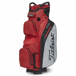 Titleist Cart 14 StaDry 2023 Golf Cart Bag -Golf Equipment Sales Store titleist cart 14 stadry 2023 golf cart bag dark red grey black